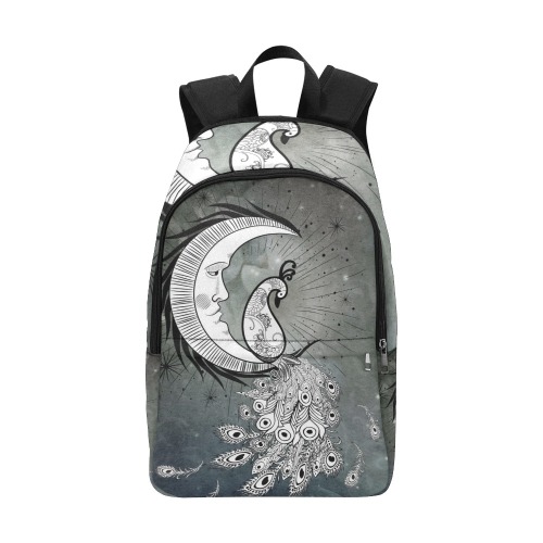 Wonderful peacock on the moon Fabric Backpack for Adult (Model 1659)