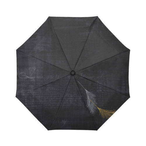 UMB 2Feathers Black Auto-Foldable Umbrella (Model U04)