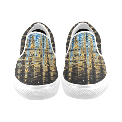 Milan Gold Men's Unusual Slip-on Canvas Shoes (Model 019)