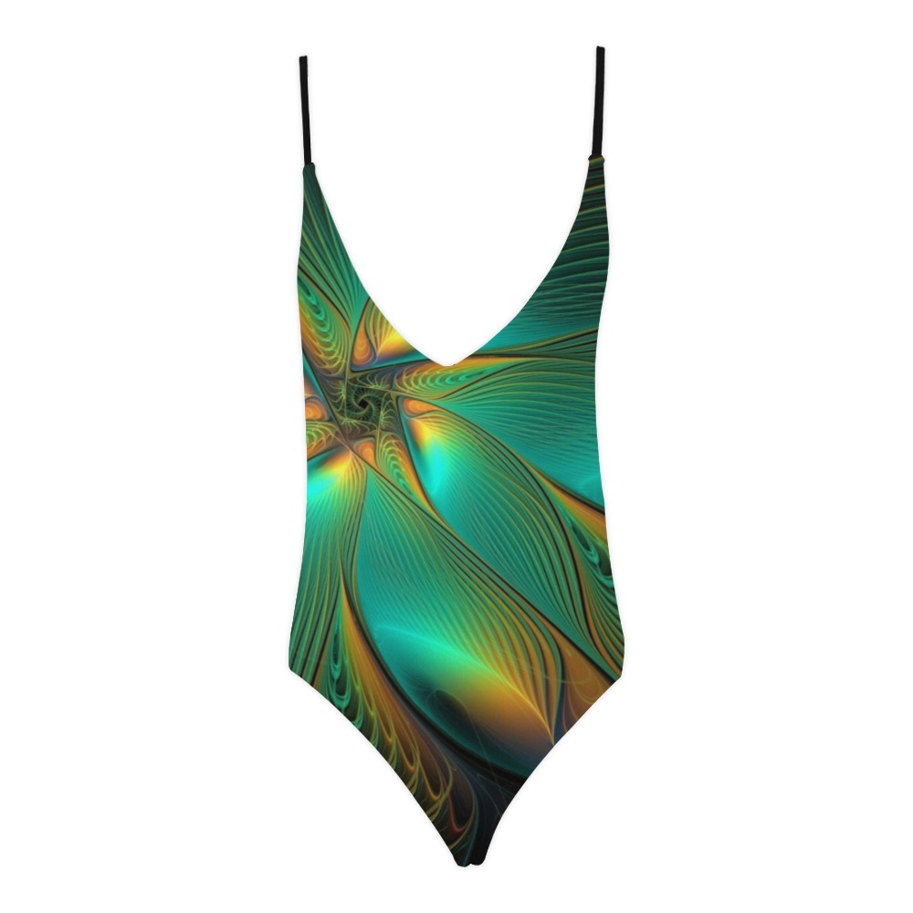 Flower Burst Sexy Lacing Backless One-Piece Swimsuit (Model S10)