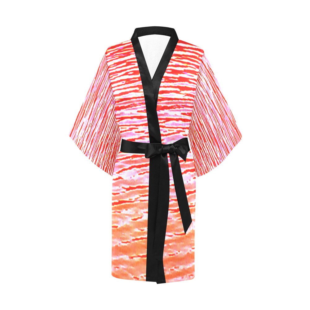 Orange and red water Kimono Robe