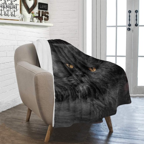 Angry Black Cat Ultra-Soft Micro Fleece Blanket 30''x40''