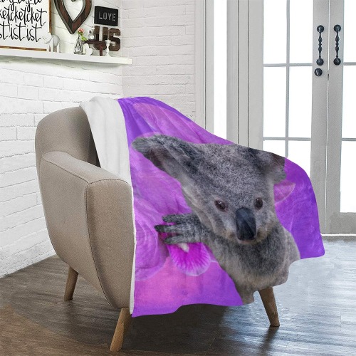 Koala and Orchid Ultra-Soft Micro Fleece Blanket 30''x40''