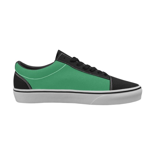 color sea green Men's Low Top Skateboarding Shoes (Model E001-2)