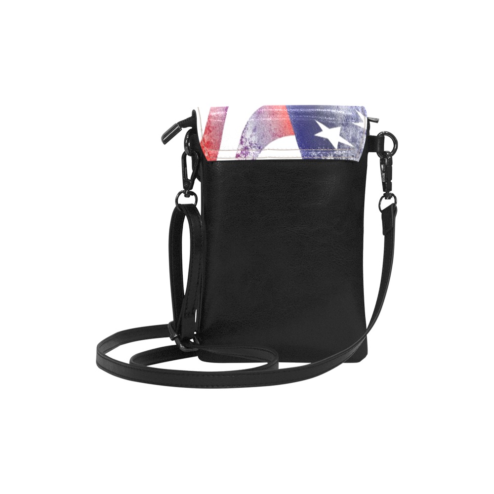 American Flag and Bald Eagle Small Cell Phone Purse (Model 1711)