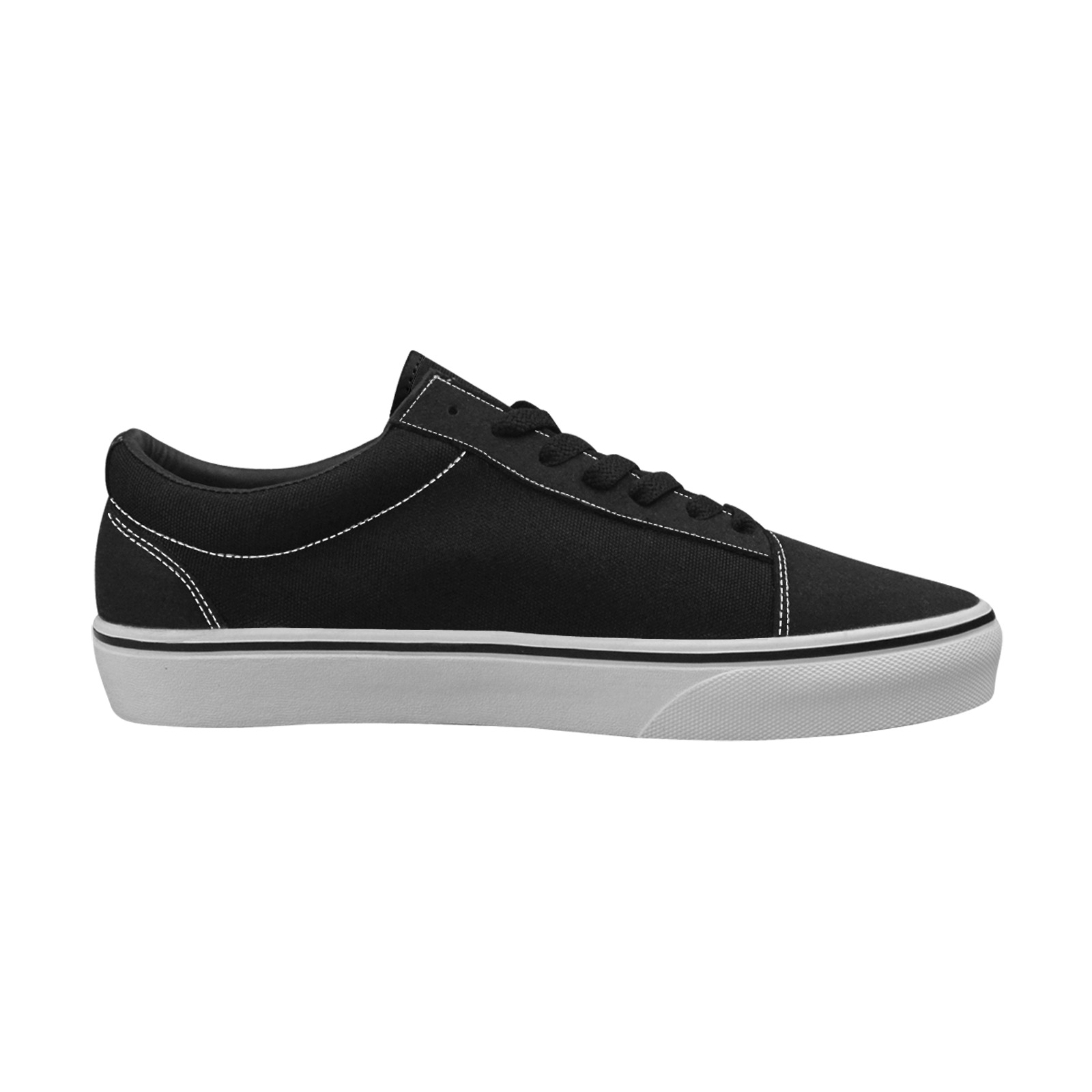 color black Women's Low Top Skateboarding Shoes (Model E001-2)
