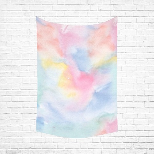 Colorful watercolor Cotton Linen Wall Tapestry 60"x 90"