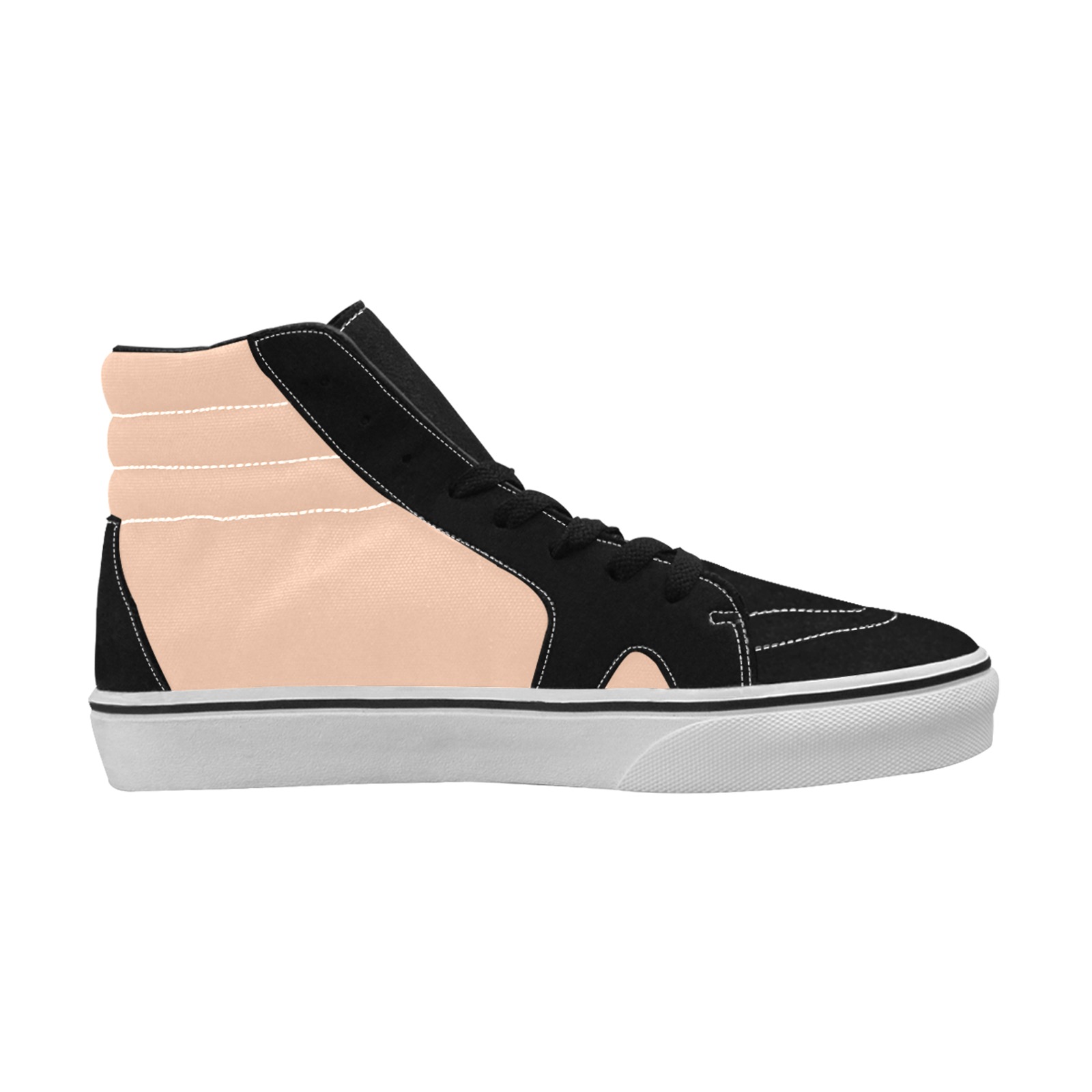 color apricot Women's High Top Skateboarding Shoes (Model E001-1)
