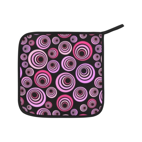 Retro Psychedelic Pretty Pink Pattern Oven Mitt & Pot Holder
