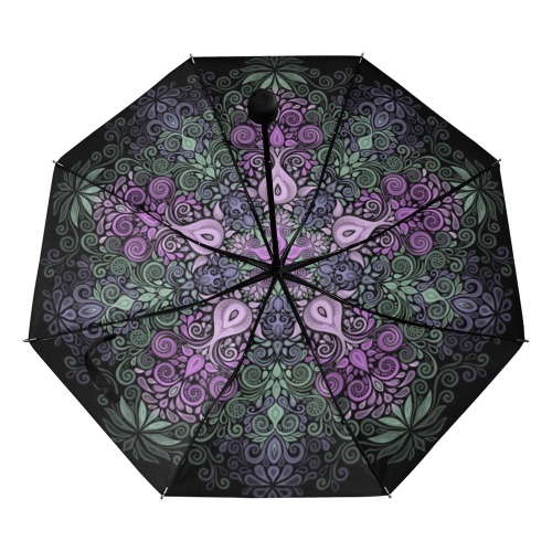 Baroque Garden Watercolor Pink Mandala Anti-UV Foldable Umbrella (Underside Printing) (U07)
