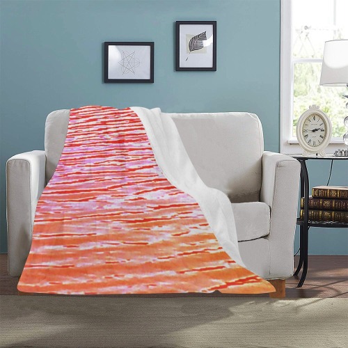 Orange and red water Ultra-Soft Micro Fleece Blanket 30''x40''