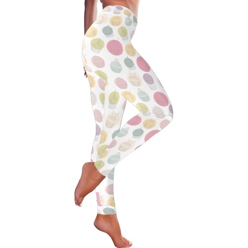 Colorful Cupcakes Women's Low Rise Leggings (Invisible Stitch) (Model L05)