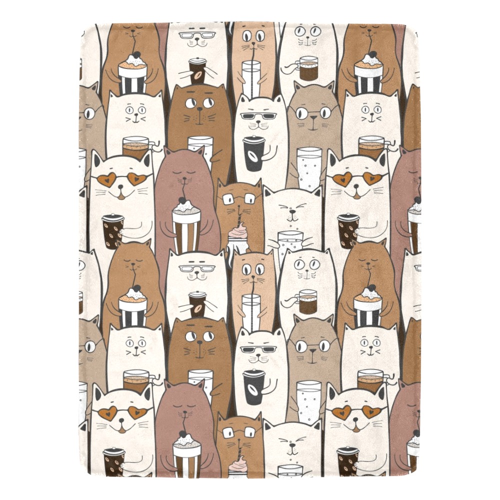 Cats and Coffee Ultra-Soft Micro Fleece Blanket 60"x80"