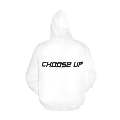 Choose Up White/Black All Over Print Hoodie for Men (USA Size) (Model H13)