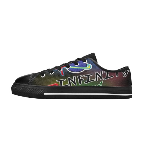 Infinity and Beyond Shoes Black Men's Classic Canvas Shoes (Model 018)