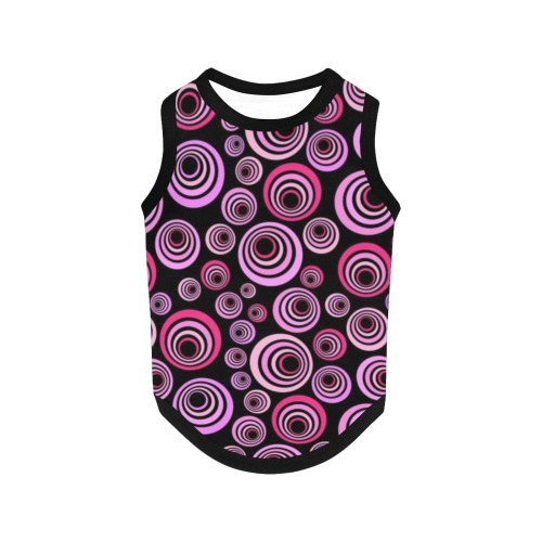 Retro Psychedelic Pretty Pink Pattern All Over Print Pet Tank Top