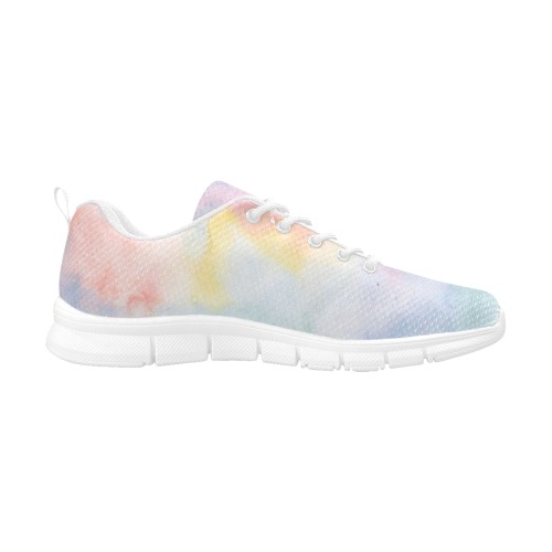 Colorful watercolor Women's Breathable Running Shoes (Model 055)