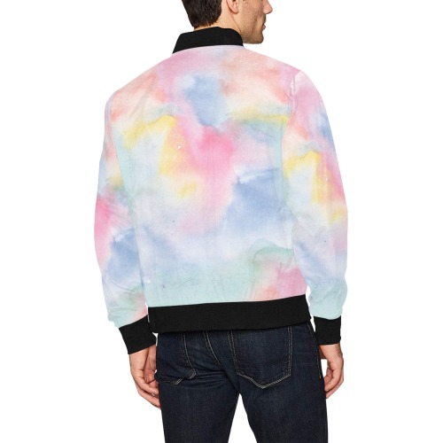 Colorful watercolor All Over Print Bomber Jacket for Men (Model H31)