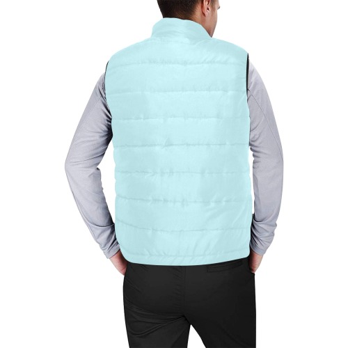 color powder blue Men's Padded Vest Jacket (Model H44)