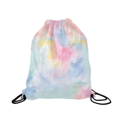 Colorful watercolor Large Drawstring Bag Model 1604 (Twin Sides)  16.5"(W) * 19.3"(H)