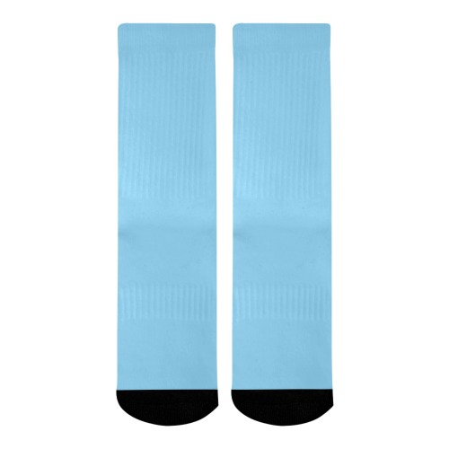 color baby blue Mid-Calf Socks (Black Sole)