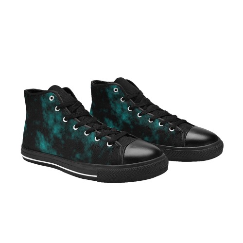 Necrosis - Turquoise Men’s Classic High Top Canvas Shoes (Model 017)