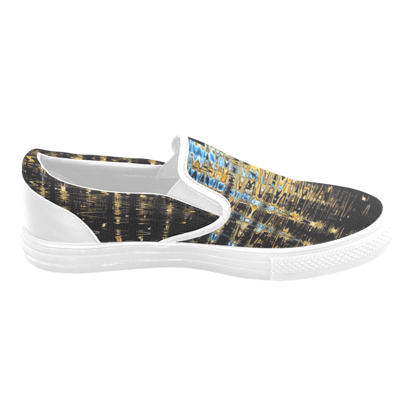 Milan Gold Men's Unusual Slip-on Canvas Shoes (Model 019)