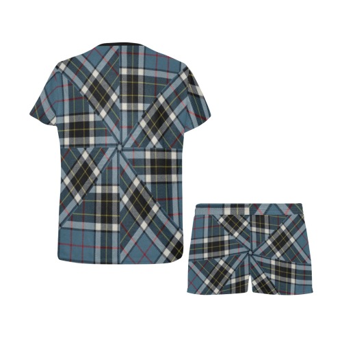 Thompson Blue Tartan Women's Short Pajama Set