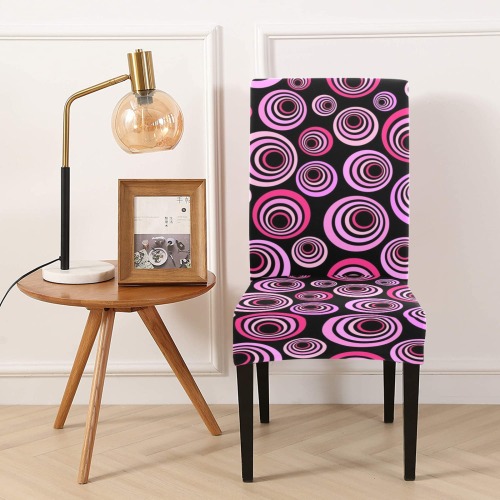 Retro Psychedelic Pretty Pink Pattern Removable Dining Chair Cover
