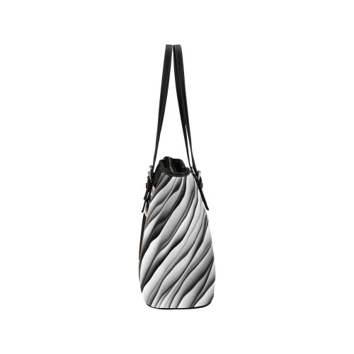 Monochrome Ink Leather Tote Bag/Small (Model 1640)