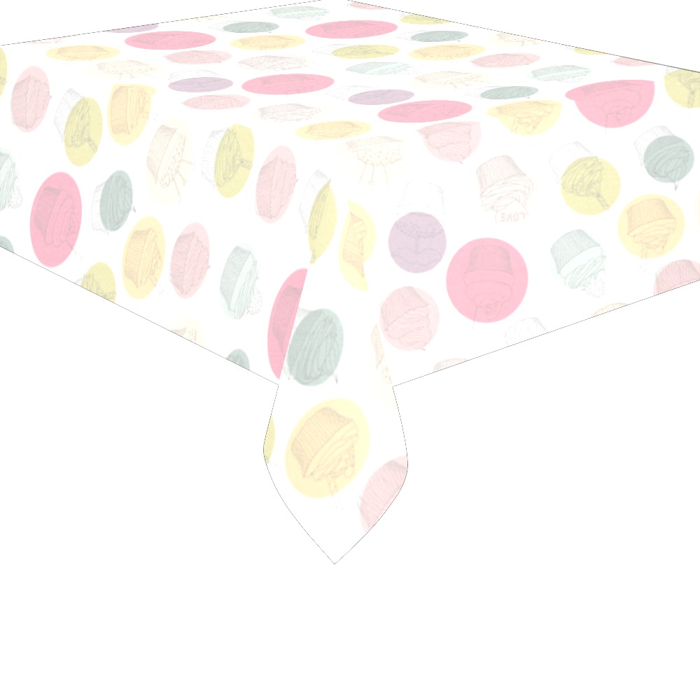 Colorful Cupcakes Cotton Linen Tablecloth 52"x 70"