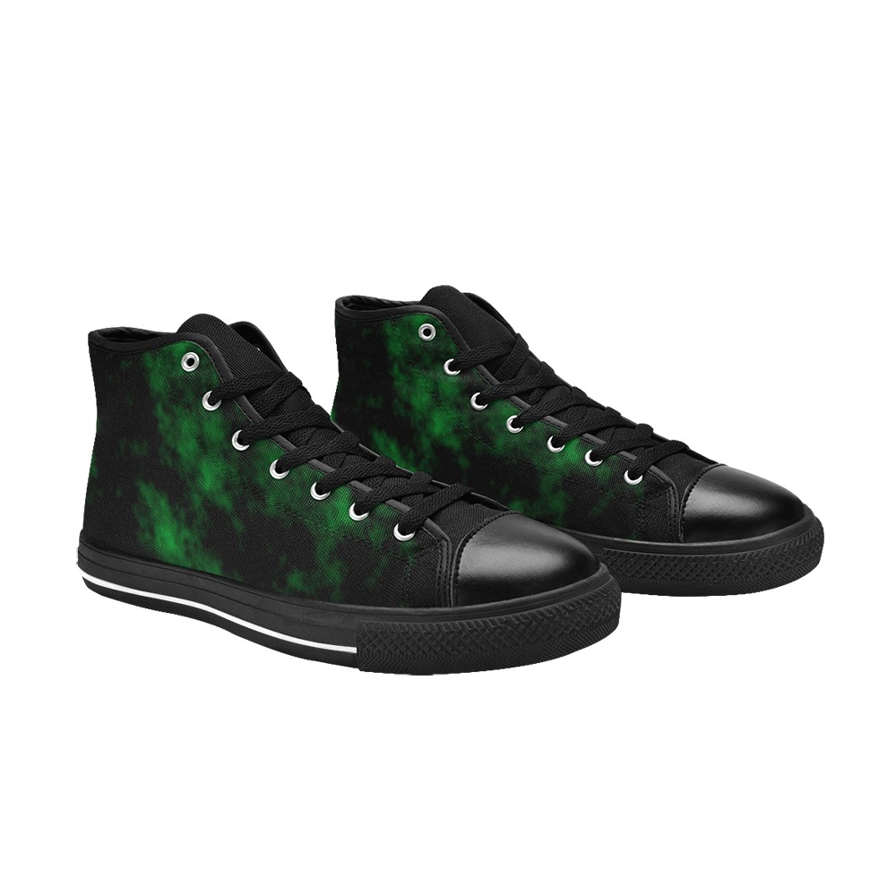 Necrosis - Green Women's Classic High Top Canvas Shoes (Model 017)