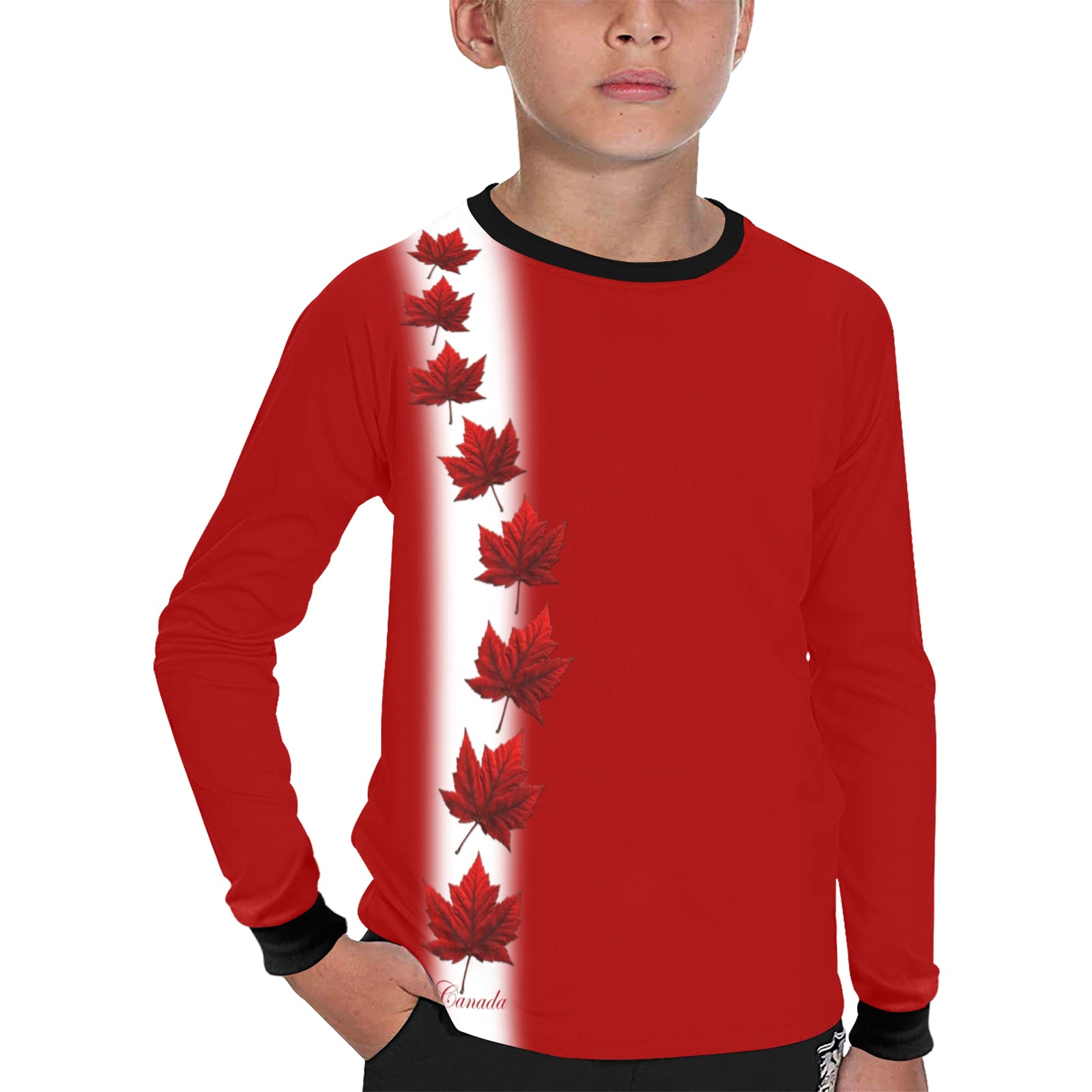 Canada Souvenir Kid's Long Sleeve Shirts Kids' All Over Print Long Sleeve T-shirt (Model T51)