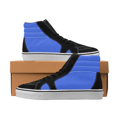 color royal blue Women's High Top Skateboarding Shoes (Model E001-1)