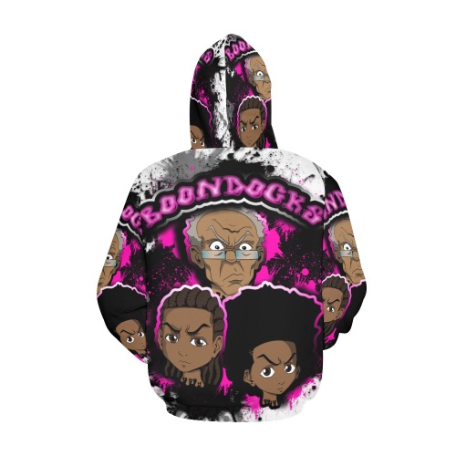 boondocks pinks hoodie design All Over Print Hoodie for Women (USA Size) (Model H13)