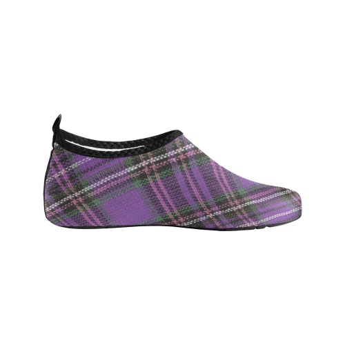 Deep Purple Plaid Men's Slip-On Water Shoes (Model 056)