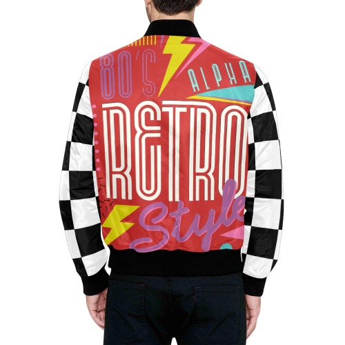 RETRO BLADE JACKET All Over Print Quilted Bomber Jacket for Men (Model H33)