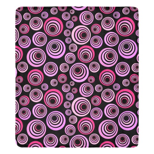 Retro Psychedelic Pretty Pink Pattern Ultra-Soft Micro Fleece Blanket 70''x80''