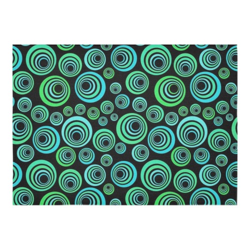 Retro Psychedelic Pretty Green Pattern Cotton Linen Tablecloth 60"x 84"