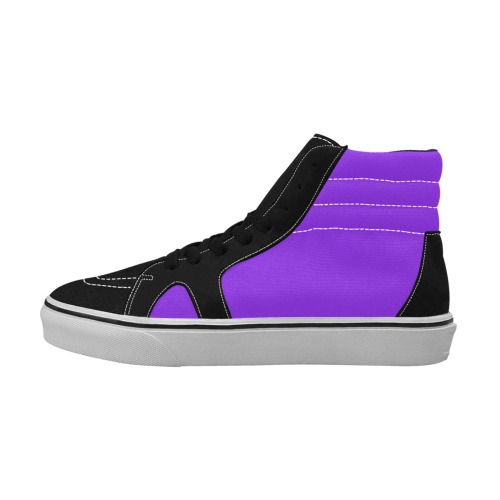 color blue violet Women's High Top Skateboarding Shoes (Model E001-1)