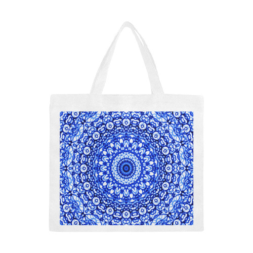 Blue Mandala Mehndi Style G403 Canvas Tote Bag/Large (Model 1702)