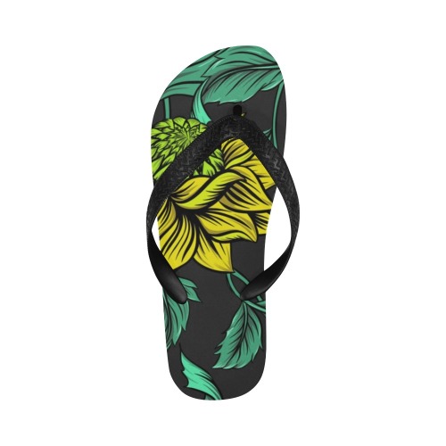Neon Tropical Yellow Flip Flops for Men/Women (Model 040)