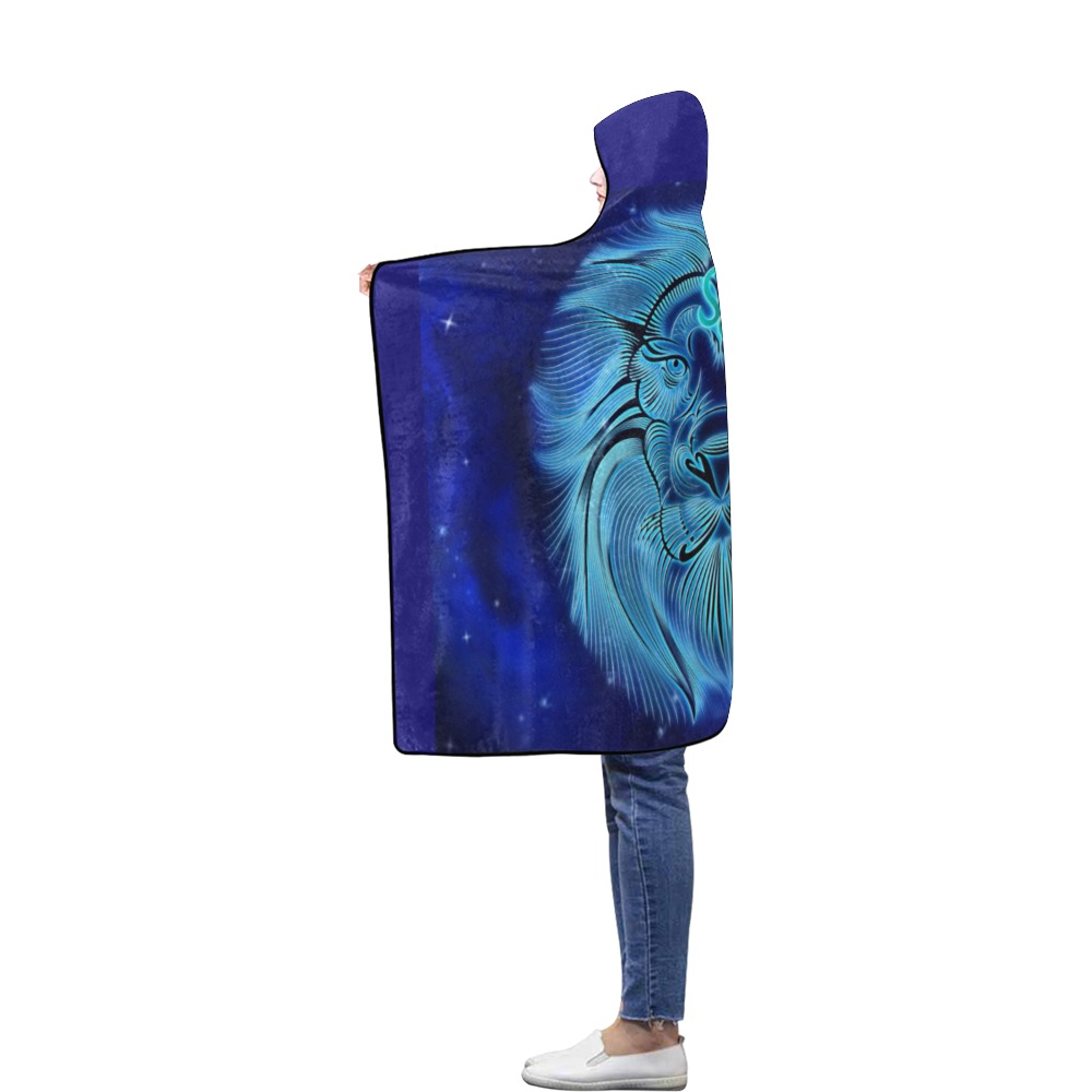 Leo design Flannel Hooded Blanket 40''x50''
