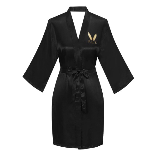 F L Y Long Sleeve Kimono Robe Black Long Sleeve Kimono Robe