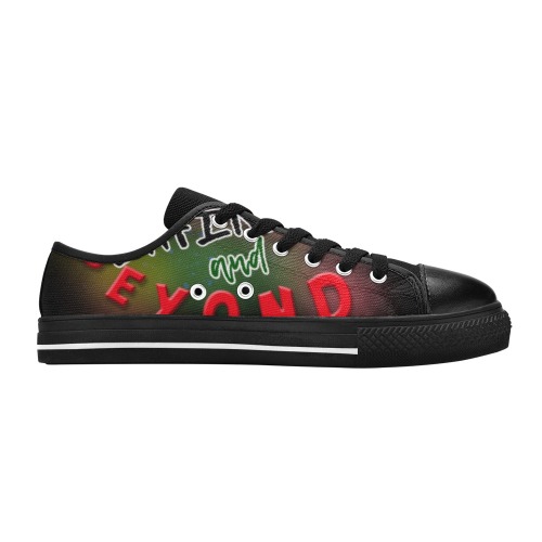 Infinity and Beyond Shoes Black Men's Classic Canvas Shoes (Model 018)