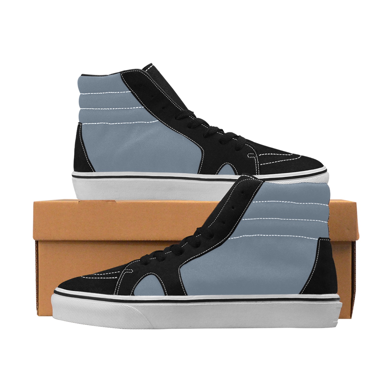 color slate grey Men's High Top Skateboarding Shoes (Model E001-1)
