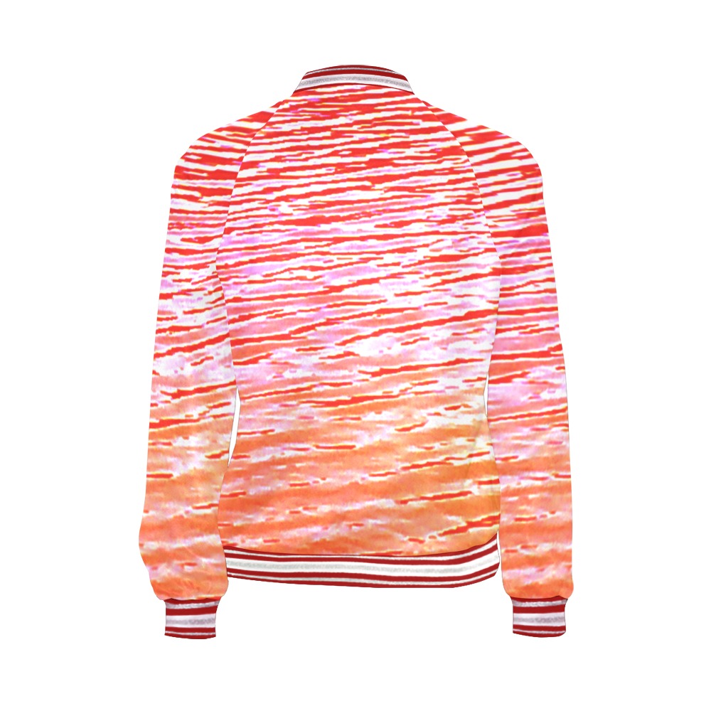 Orange and red water All Over Print Bomber Jacket for Women (Model H21)