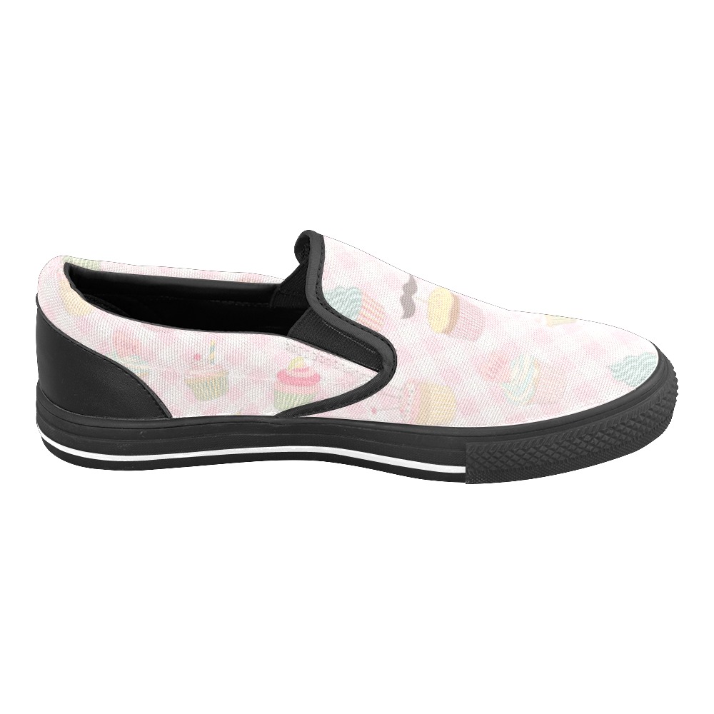 Cupcakes Women's Slip-on Canvas Shoes (Model 019)