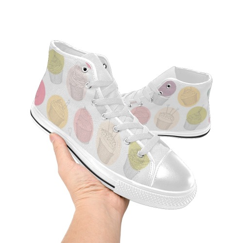 Colorful Cupcakes Women's Classic High Top Canvas Shoes (Model 017)