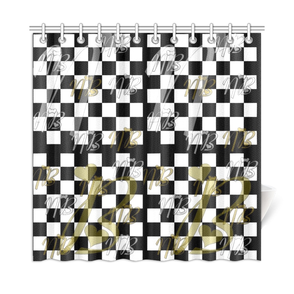 NB Schach by Nico Bielow Shower Curtain 72"x72"
